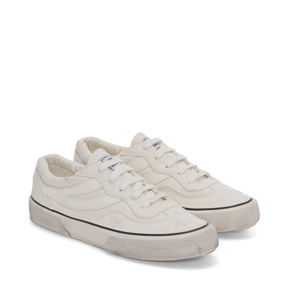 Unisex White Low Cut Sneakers with Cotton Upper 02
