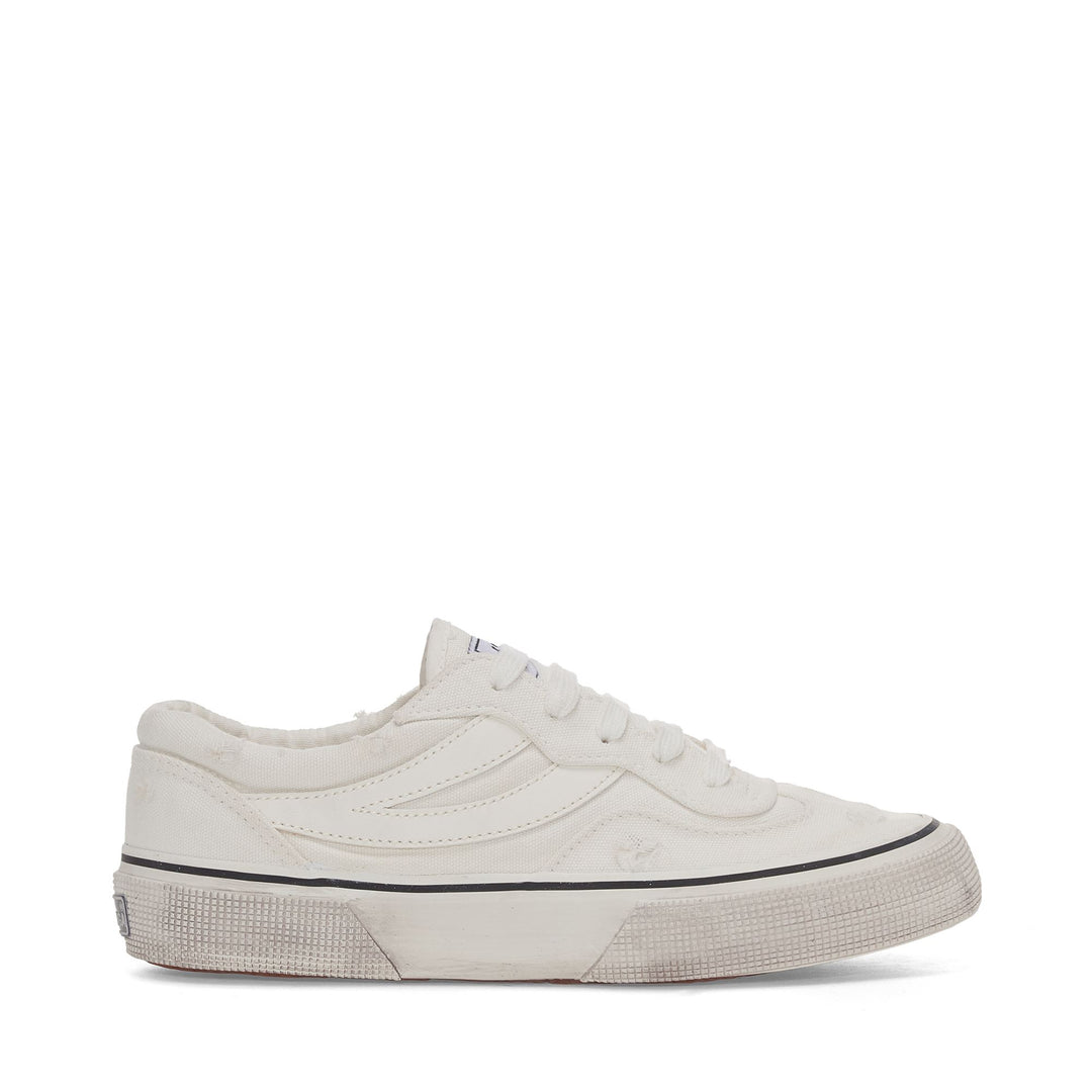 Unisex White Low Cut Sneakers with Cotton Upper 01
