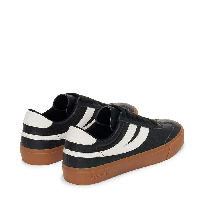 Sneakers basse unisex nere con tomaia in pelle 3
