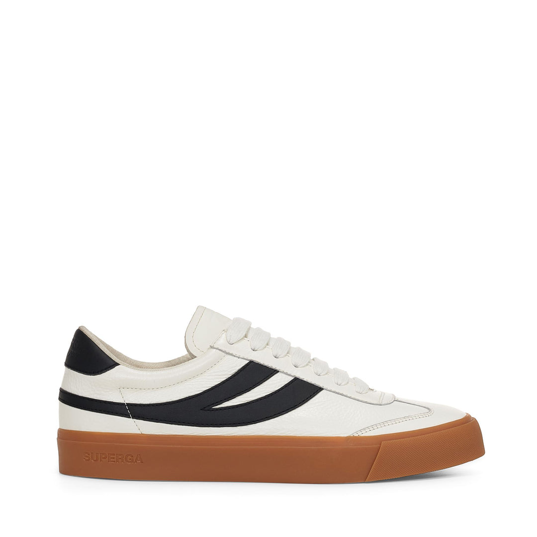 Zapatillas blancas unisex de corte bajo con parte superior de cuero 01