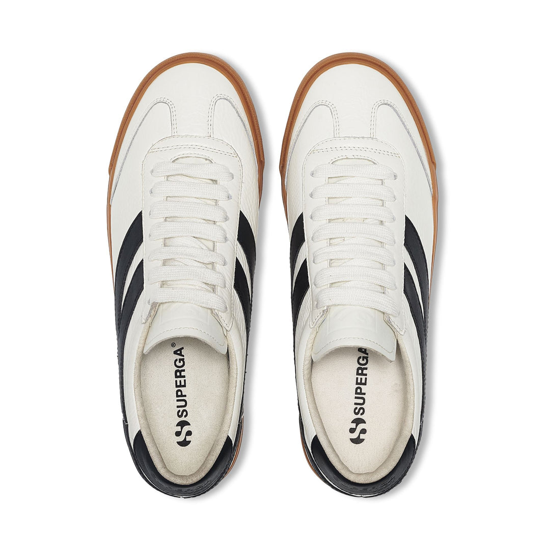 Unisex White Low Cut Sneakers with Leather Upper main