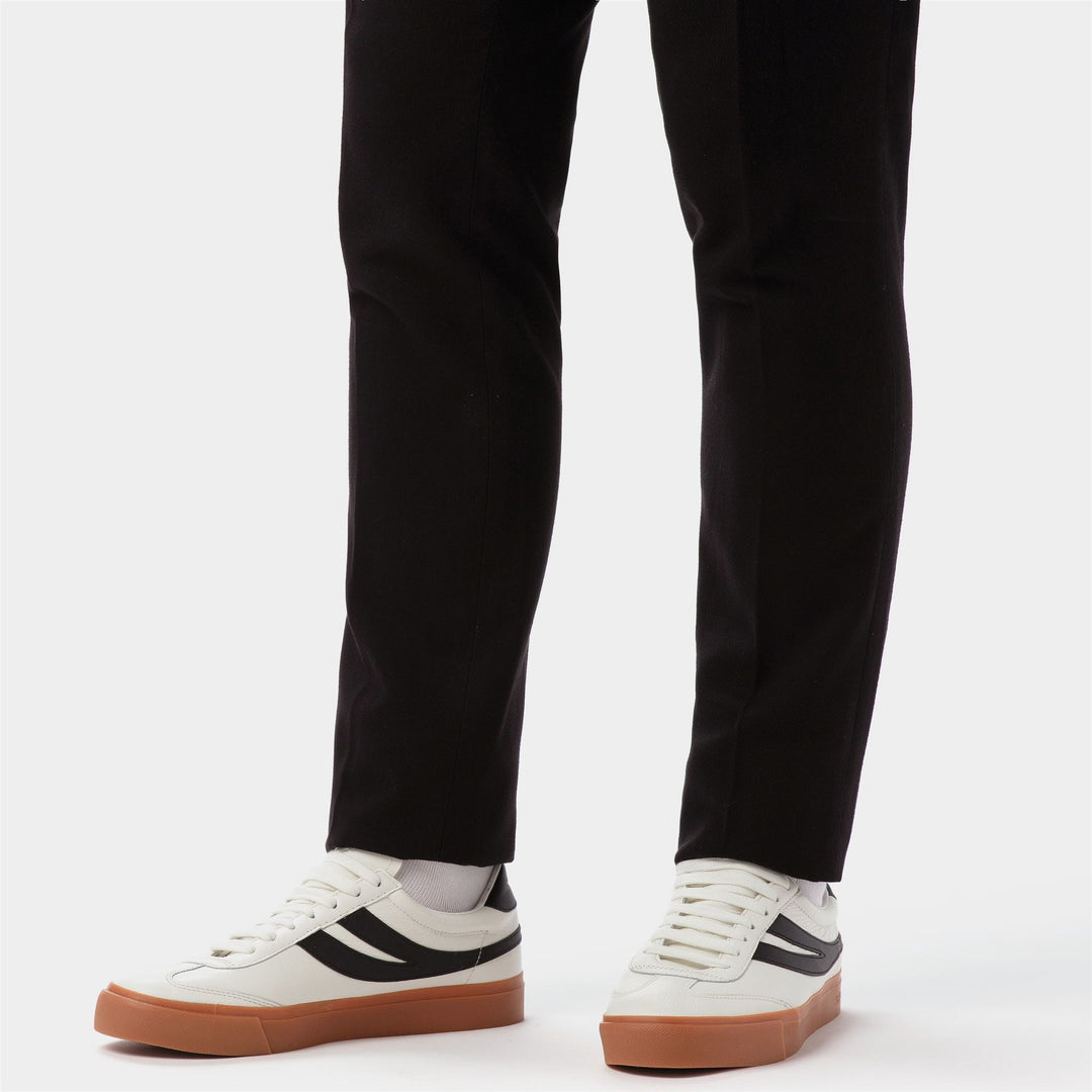 Unisex White Low Cut Sneakers with Leather Upper main