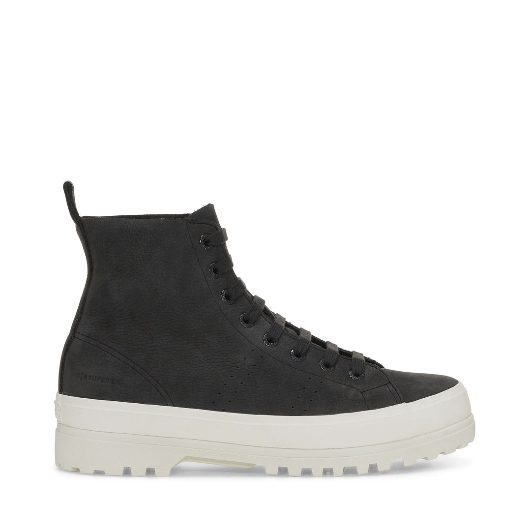 Botines negros unisex con parte superior de piel nobuk 01