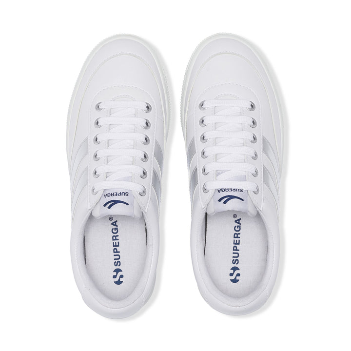 Woman's Platform White Sneakers with Synthetic Upper 4