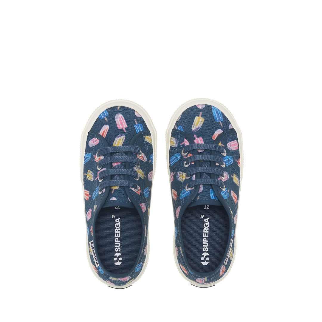 Children's Low Cut Sneakers in Blue with Cotton Upper main