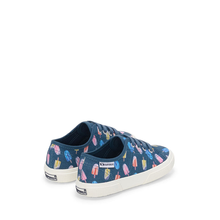Children's Low Cut Sneakers in Blue with Cotton Upper 3
