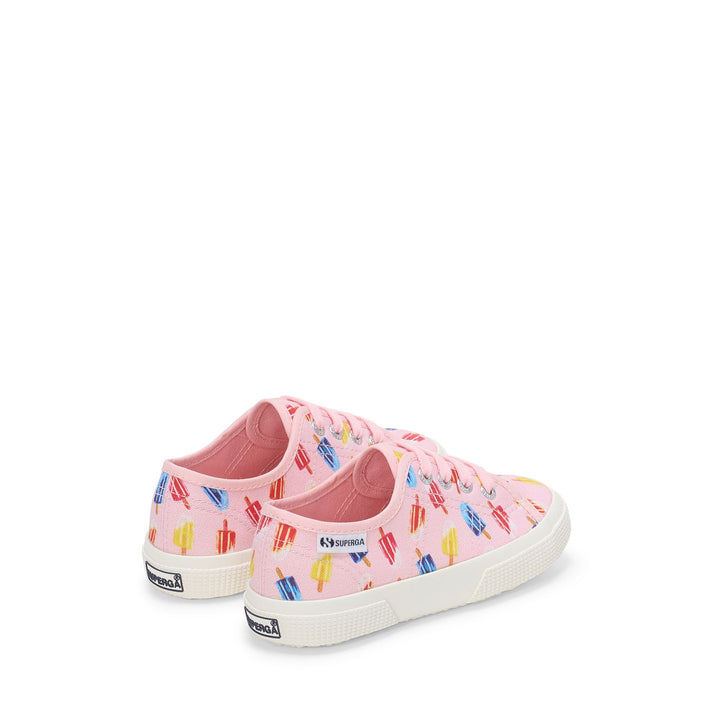 Sneakers basse per bambini in rosa con tomaia in cotone 3