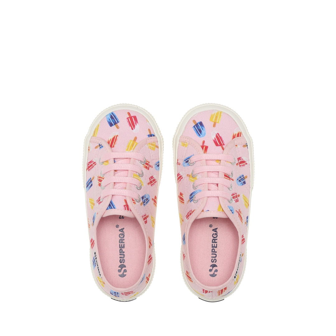 Sneakers basse per bambini in rosa con tomaia in cotone main