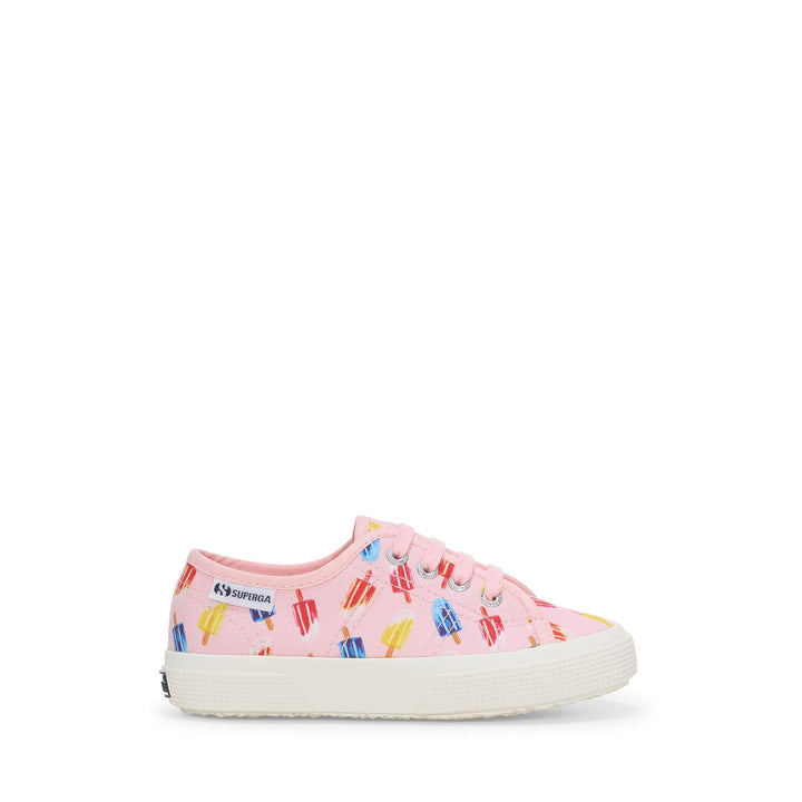 Sneakers basse per bambini in rosa con tomaia in cotone 1