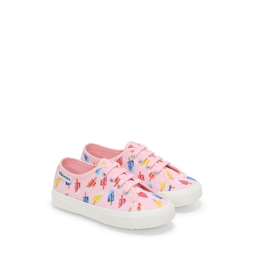 Sneakers basse per bambini in rosa con tomaia in cotone main