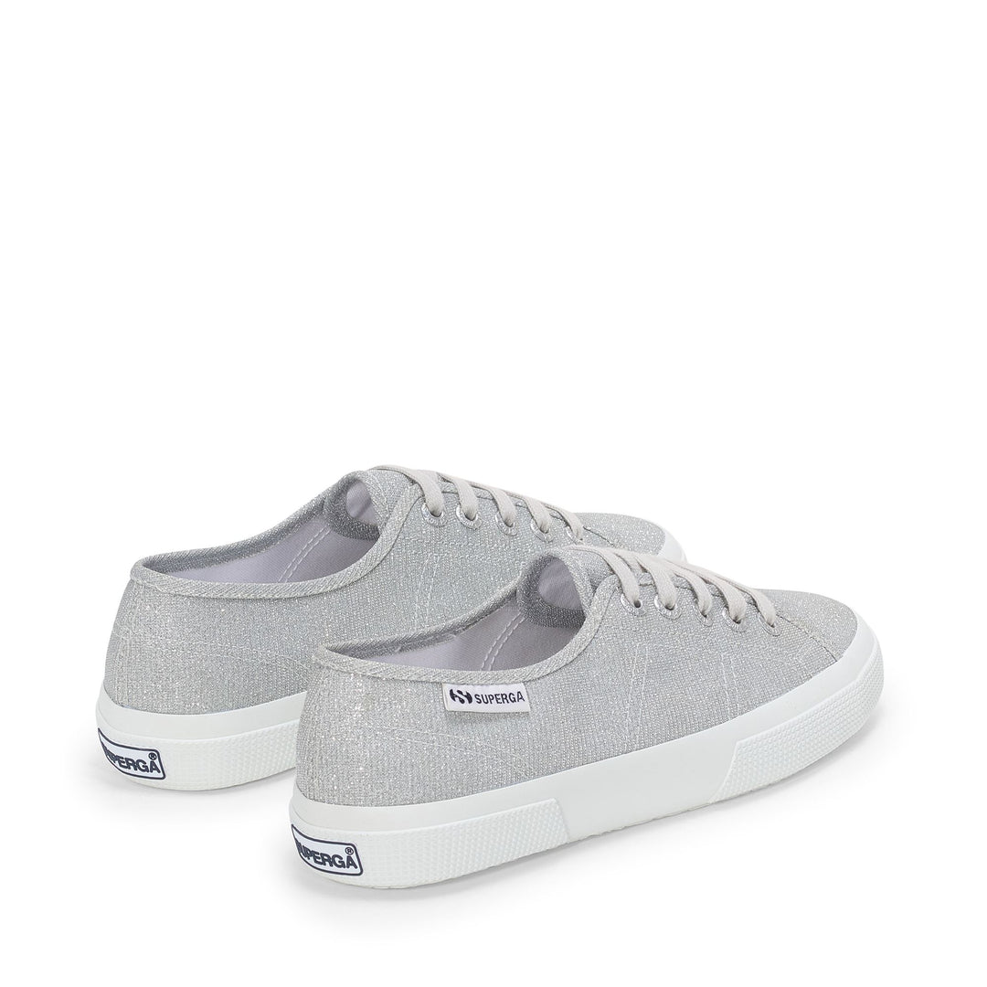 Woman's Low Cut Grey Sneakers with Jersey Lamé Upper main