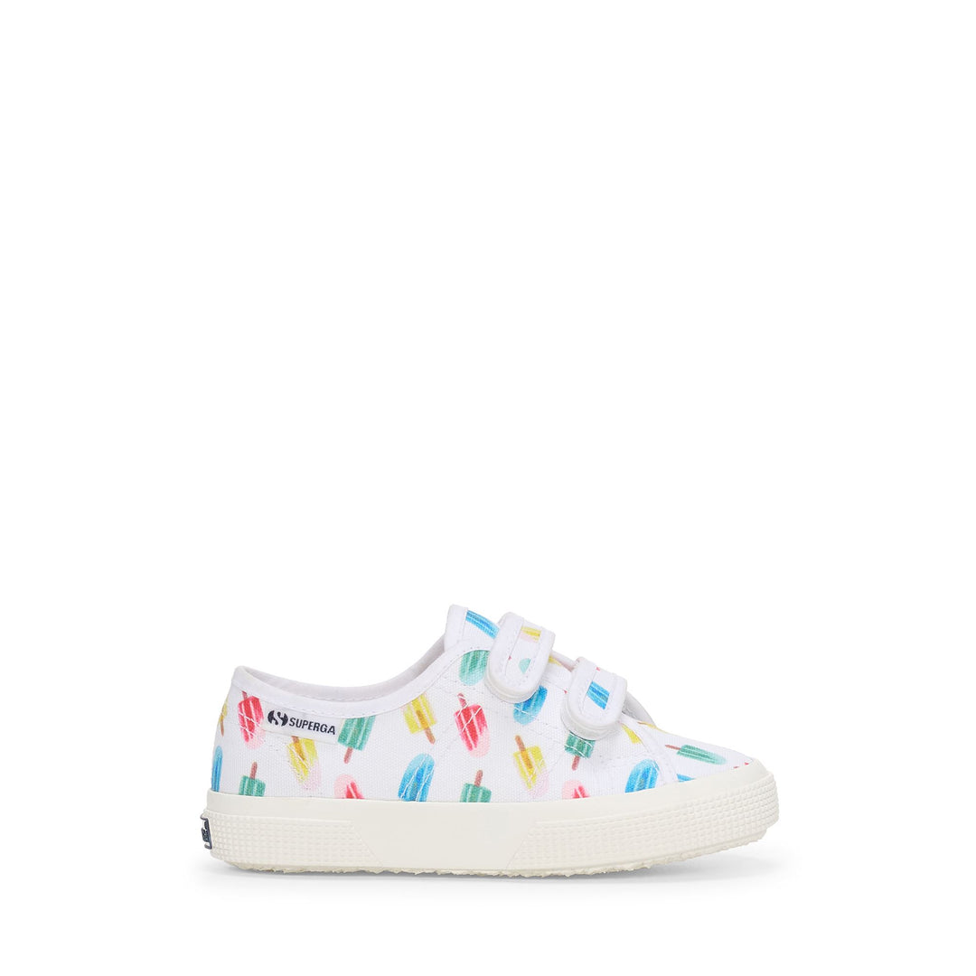 Children's Low Cut Sneakers White with Cotton Upper 01