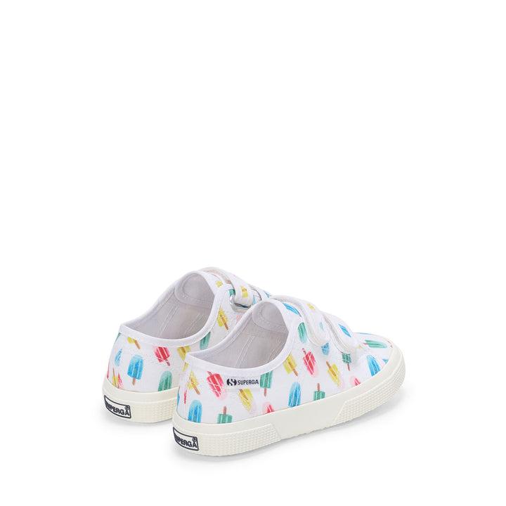 Sneakers basse per bambini bianche con tomaia in cotone 3