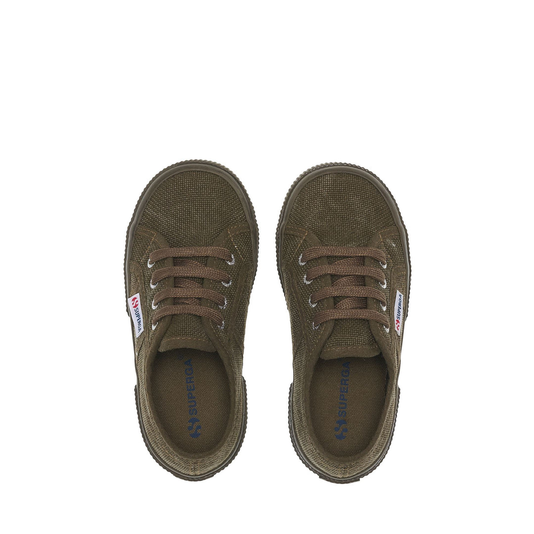 Children's Sneakers in Green with Cotton Upper main