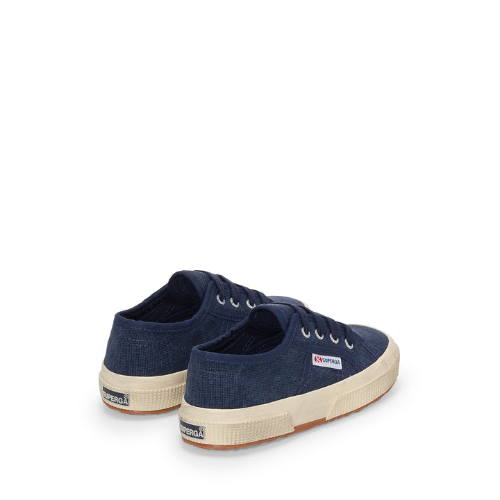 2750 KIDS COTTON STONE WASH - Le Superga - Sneaker - Kid unisex - NAVY WASHED-OFF WHITE 3