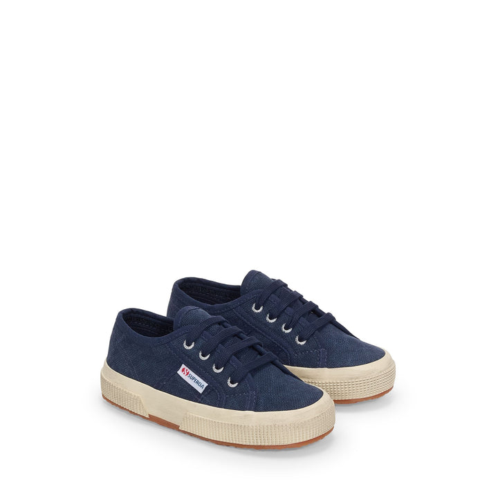2750 KIDS COTTON STONE WASH - Le Superga - Sneaker - Kid unisex - NAVY WASHED-OFF WHITE 2