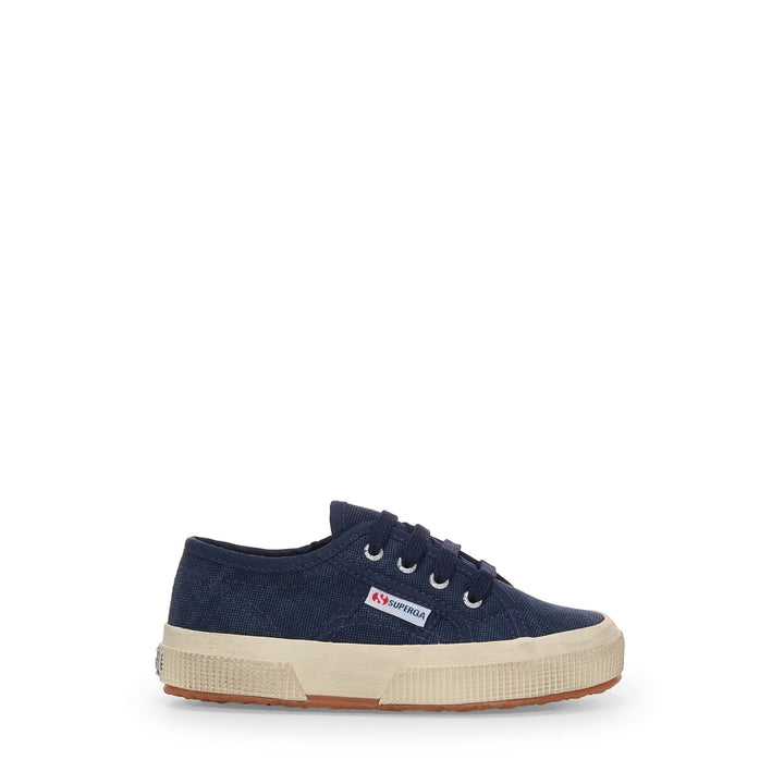 2750 KIDS COTTON STONE WASH - Le Superga - Sneaker - Kid unisex - NAVY WASHED-OFF WHITE 1