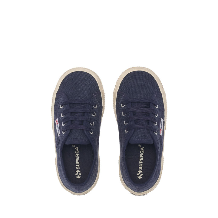 2750 KIDS COTTON STONE WASH - Le Superga - Sneaker - Kid unisex - NAVY WASHED-OFF WHITE 4
