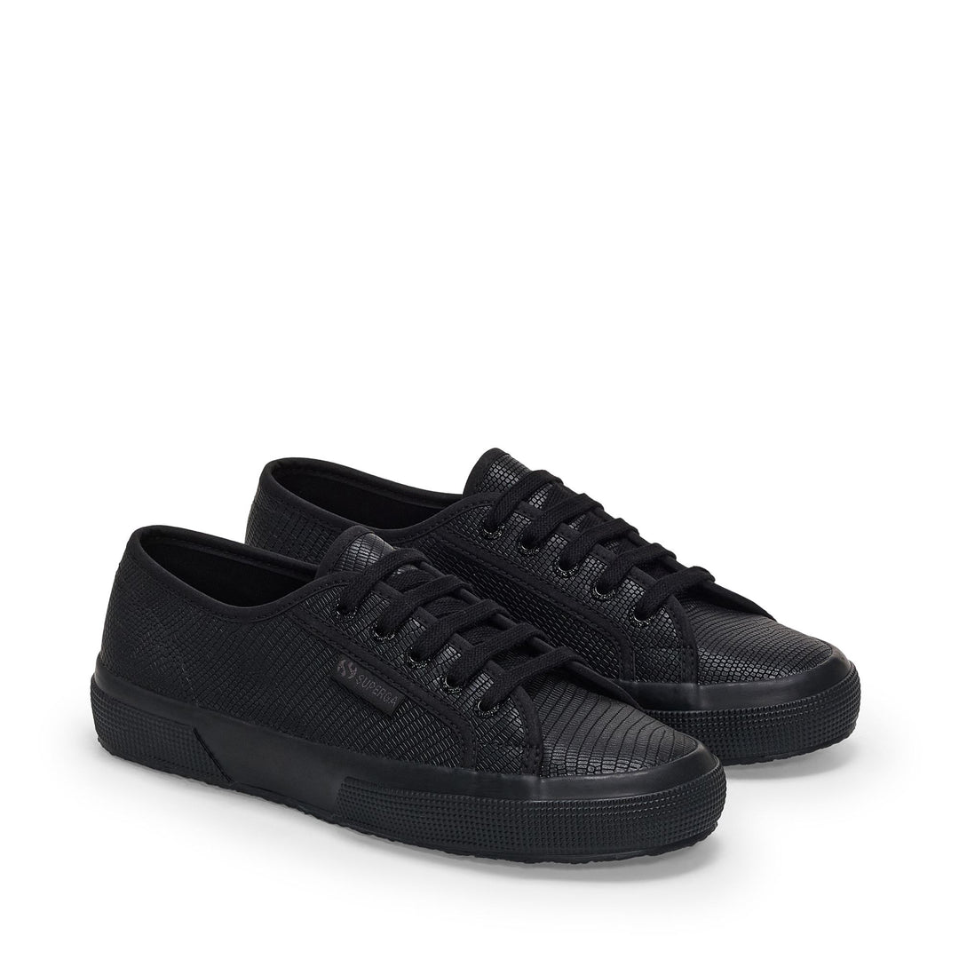 Sneakers classiche da donna total black con tomaia in pelle main