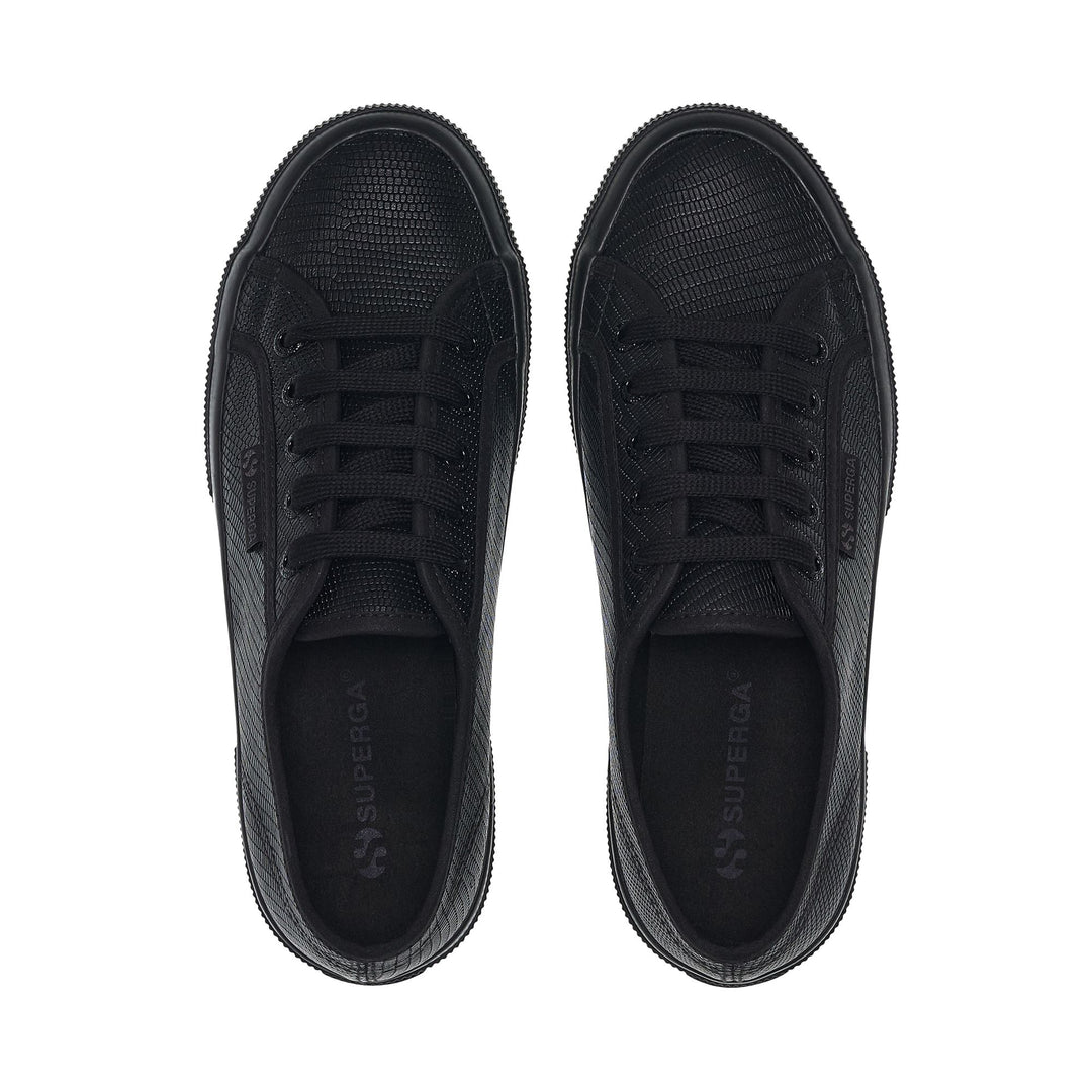 Sneakers classiche da donna total black con tomaia in pelle main