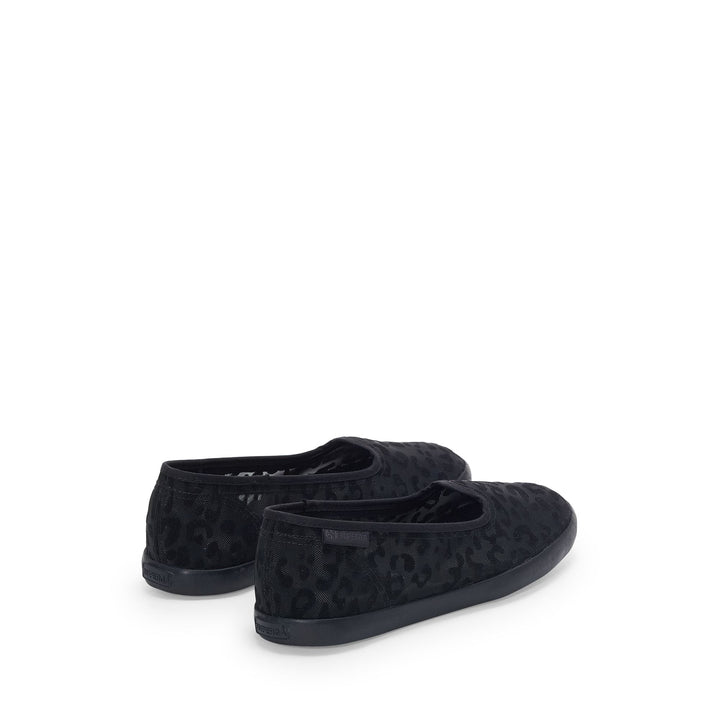 Woman's Ballerina Black Flats with Mesh Upper 3