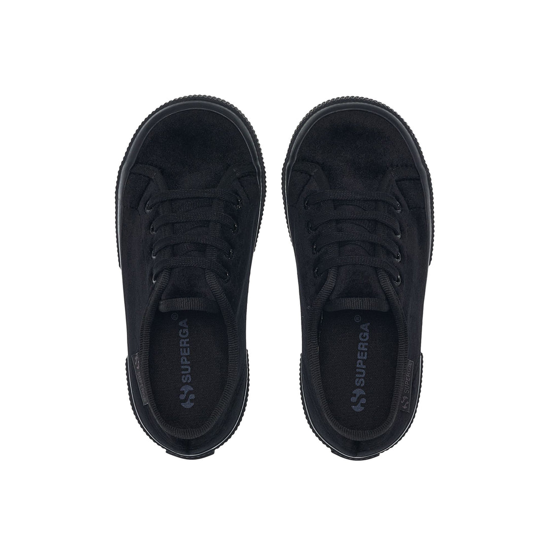 Girl's Classic Black Sneakers with Velvet Upper main