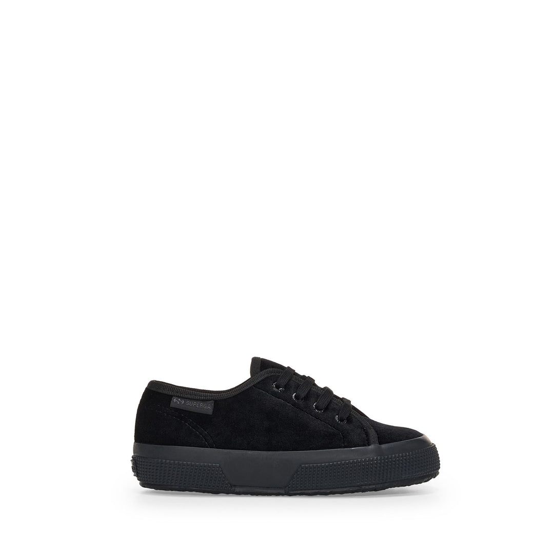 Girl's Classic Black Sneakers with Velvet Upper 01