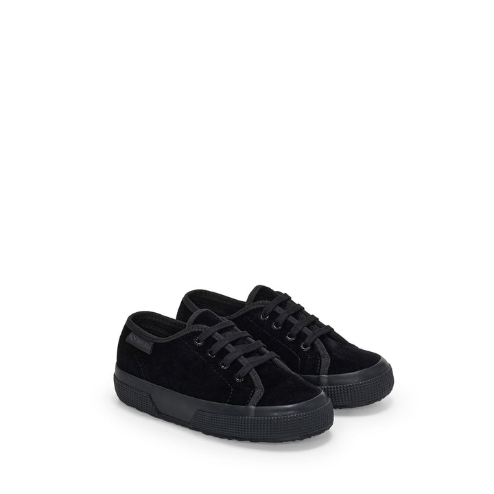 Girl's Classic Black Sneakers with Velvet Upper 2