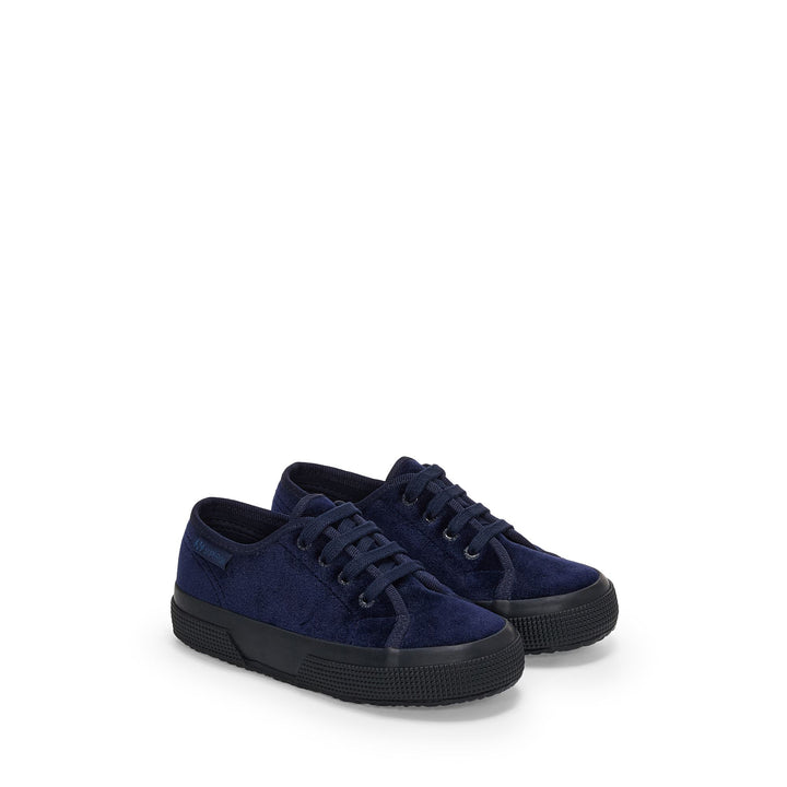 Girl's Navy Sneakers with Velvet Upper 2