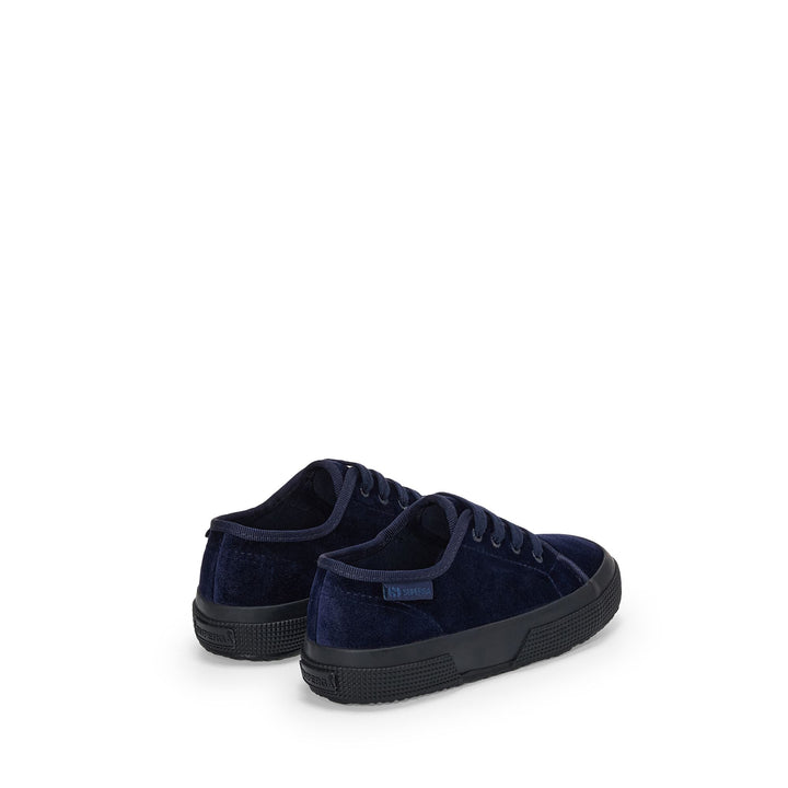 Girl's Navy Sneakers with Velvet Upper 3