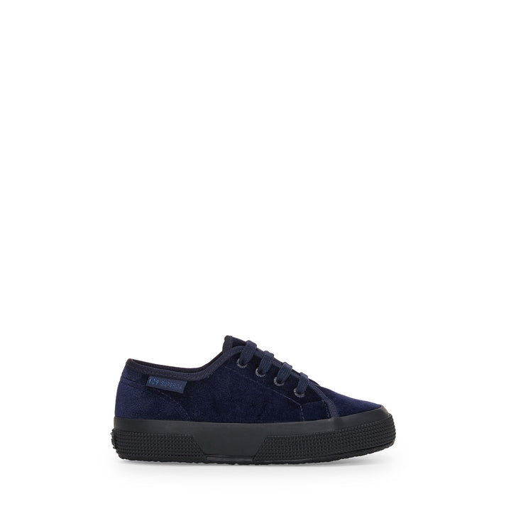 Girl's Navy Sneakers with Velvet Upper 1