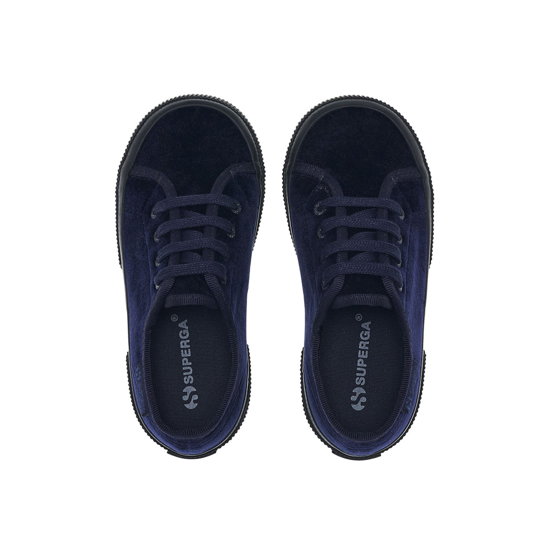 Girl's Navy Sneakers with Velvet Upper main