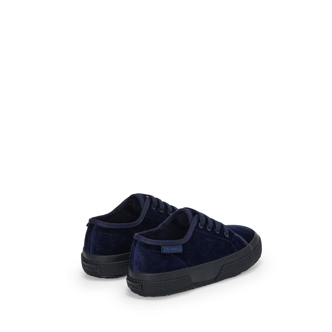Marineblaue Mädchen-Sneaker mit Obermaterial aus Samt main