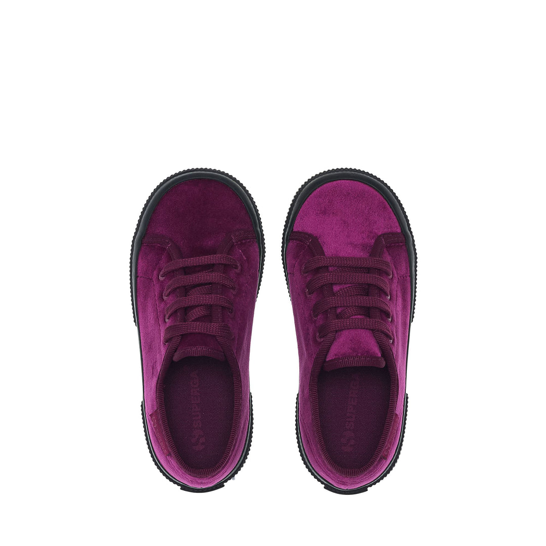 Baskets fuchsia pour fille avec tige en velours main