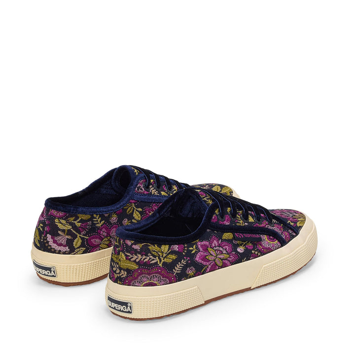 Sneakers basse blu da donna con tomaia in tessuto jacquard 3