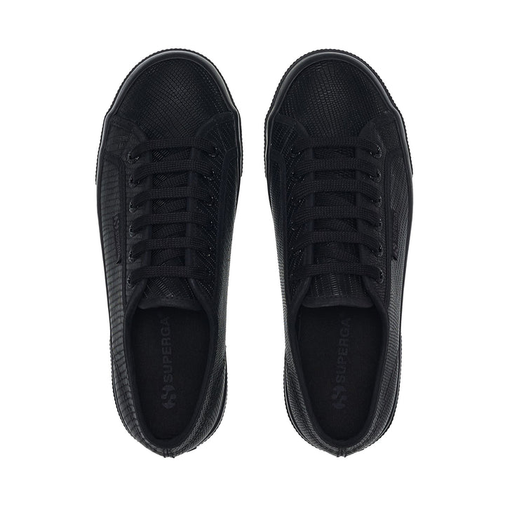 Baskets à plateforme noires pour femme avec tige en cuir de serpent 4