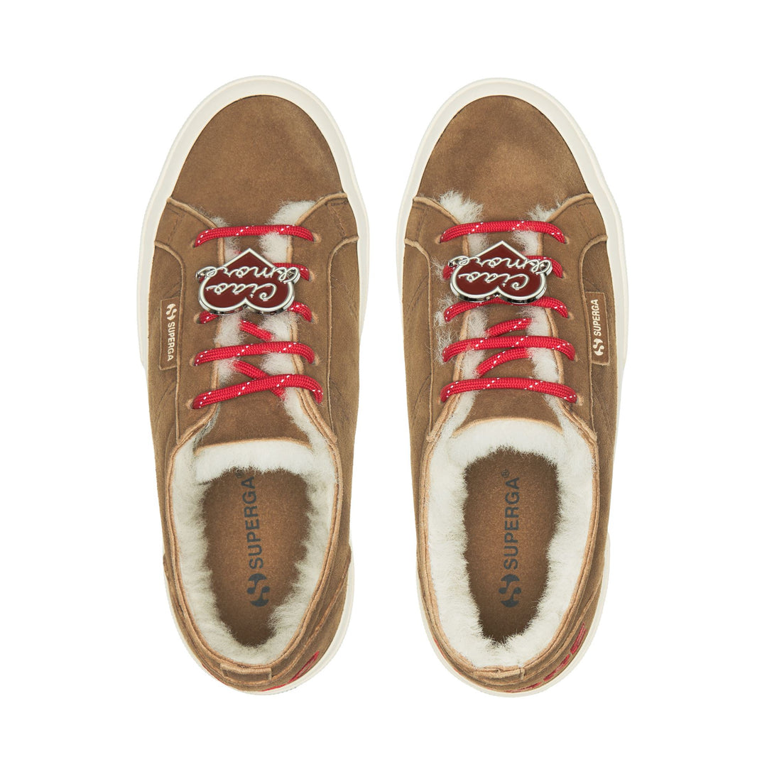 2750 SHEARLING - Le Superga - Low Cut - Woman - Brown Curcuma-FOff White main