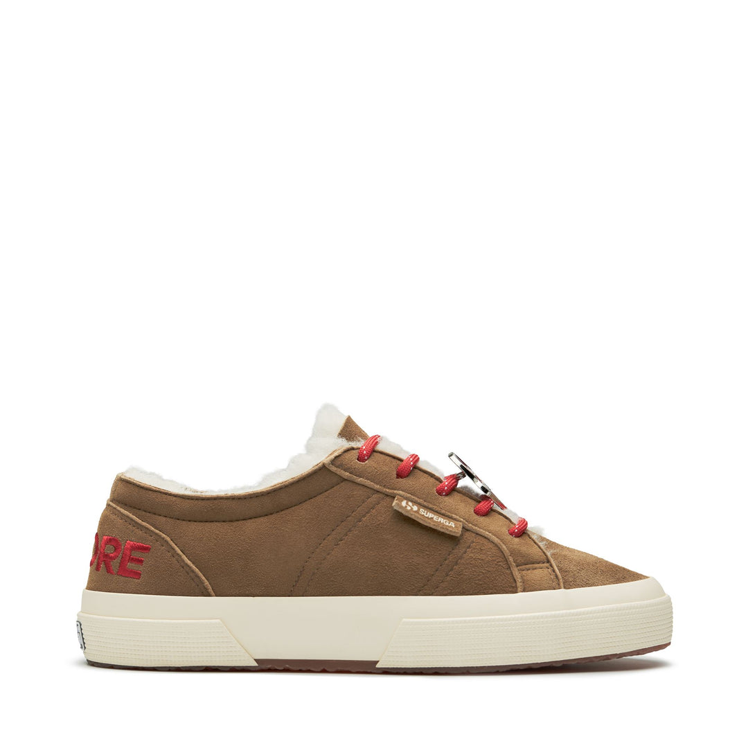 2750 SHEARLING - Le Superga - Scollatura Bassa - Donna - Brown Curcuma-FOff White 01