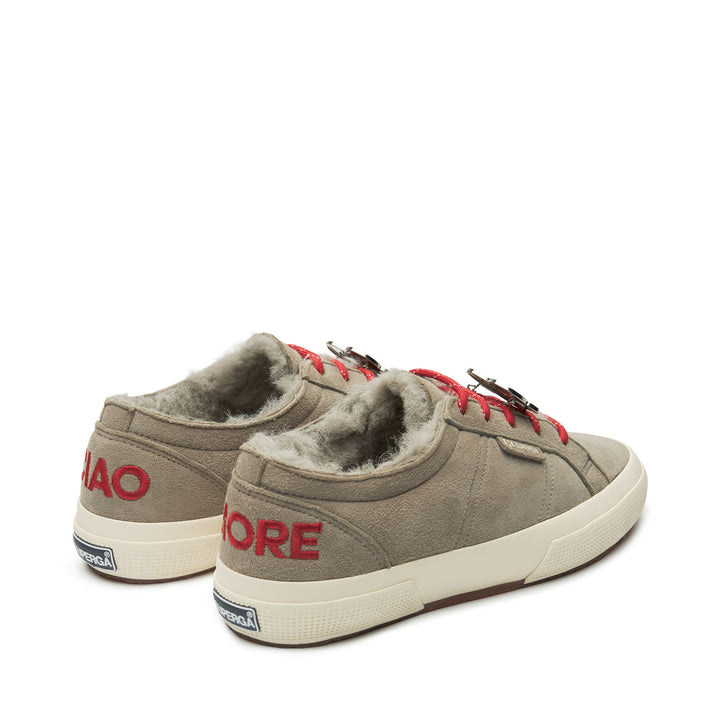 2750 SHEARLING - Le Superga - Low Cut - Woman - Grey Glacier-FOff White 3