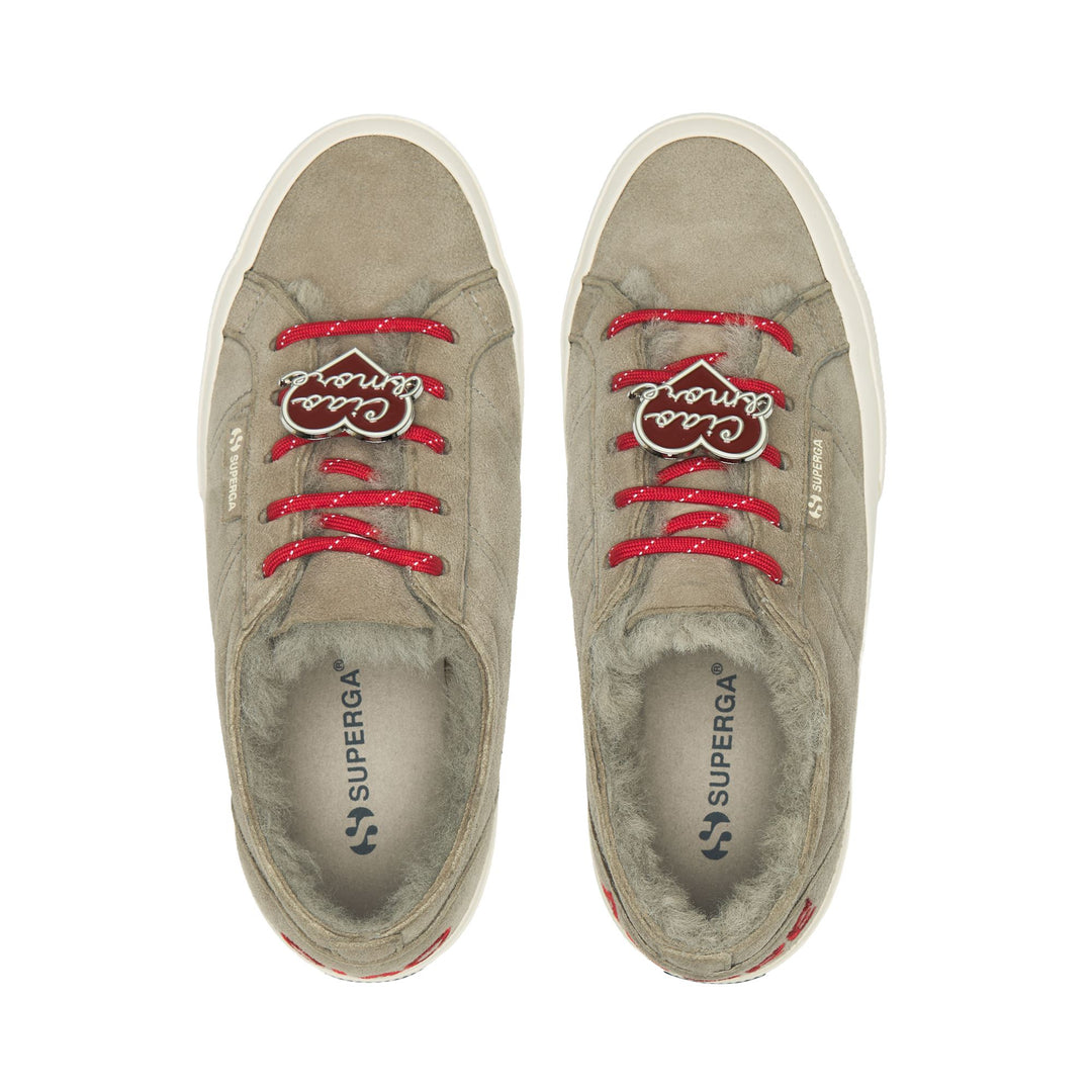 2750 SHEARLING - Le Superga - Low Cut - Woman - Grey Glacier-FOff White main