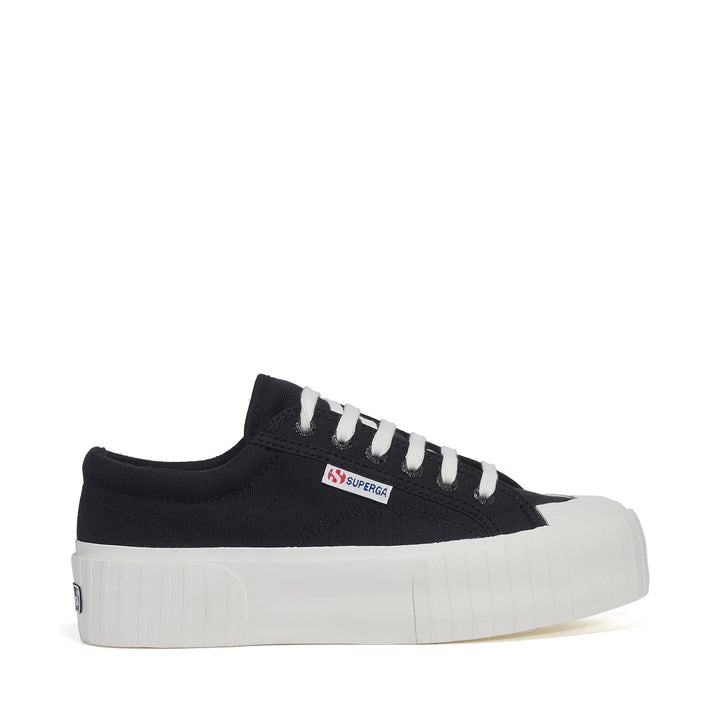 Woman's Black Platform Sneakers with Cotton Upper 1