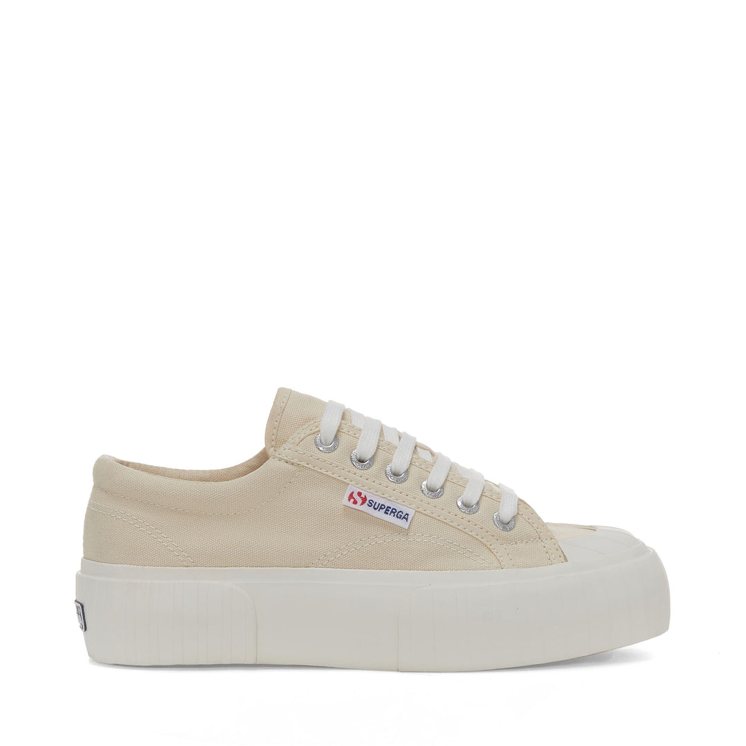 Sneakers Donna 2631 STRIPE PLATFORM Basso BEIGE LT EGGSHELL-FAVORIO