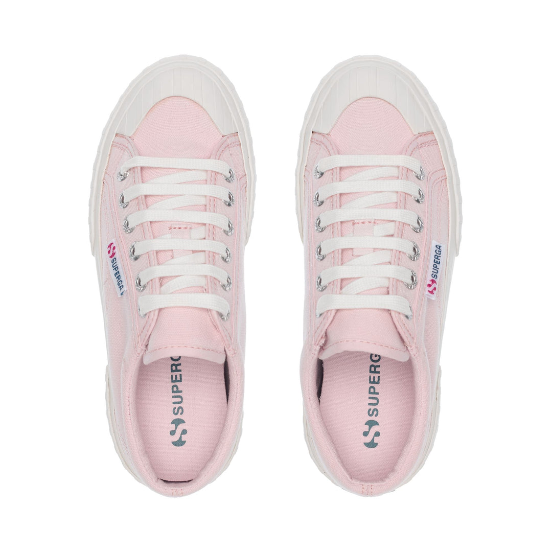 Sneakers da donna con plateau rosa e tomaia in cotone main