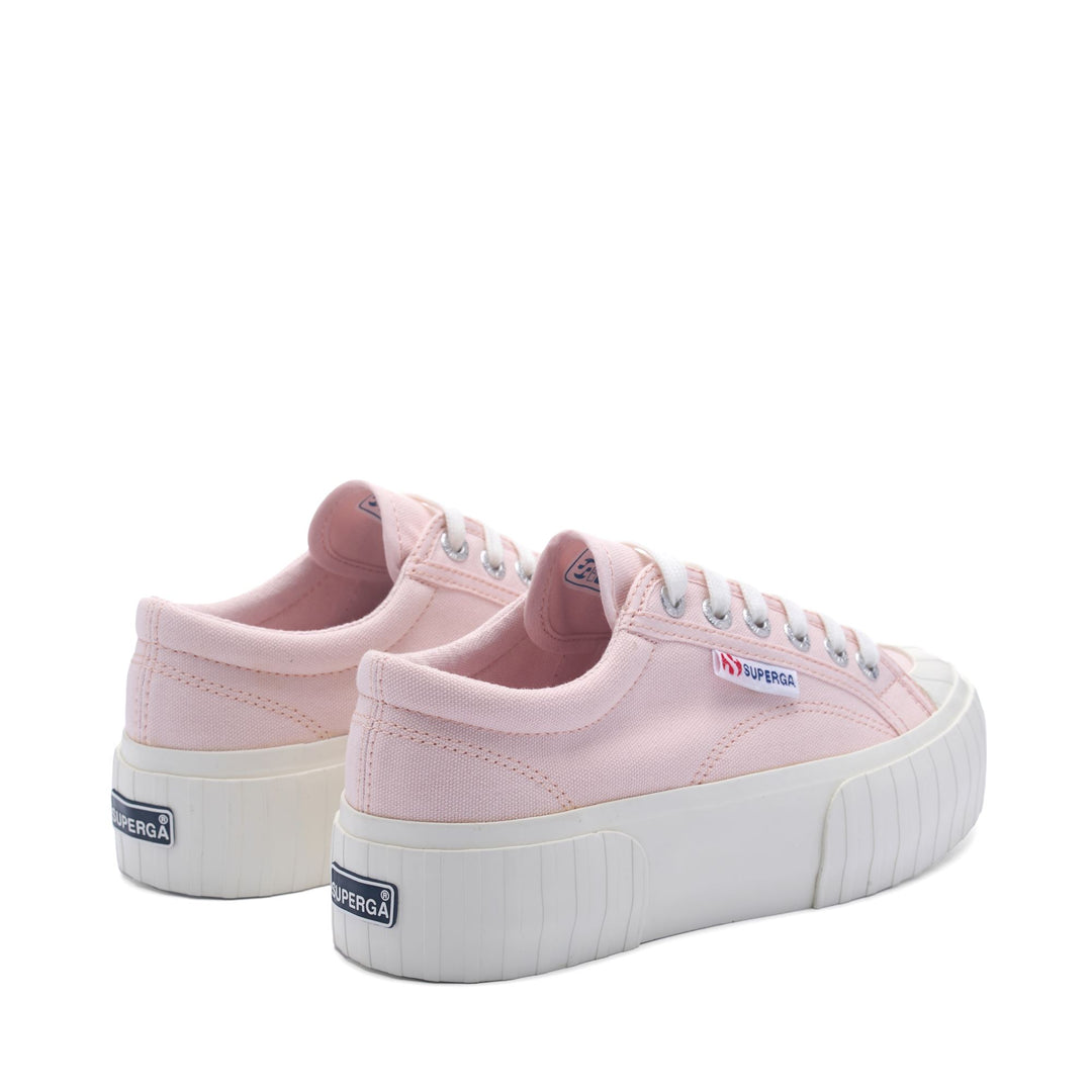 Sneakers da donna con plateau rosa e tomaia in cotone main