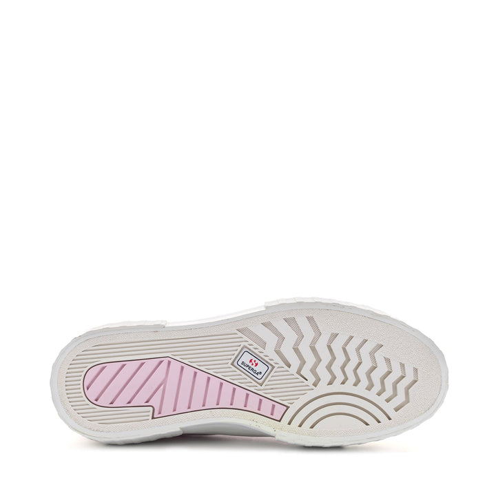 Sneakers da donna con plateau rosa e tomaia in cotone 5