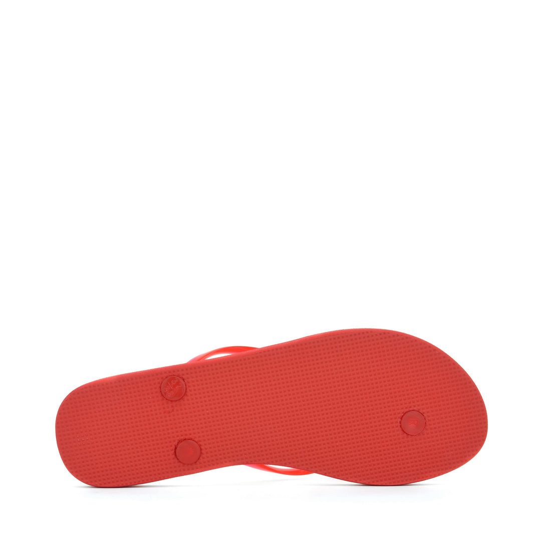 Slippers Woman 4121 FLIP FLOPS NEON Flip-Flop RED FLUO LOGO Detail (jpg Rgb)			