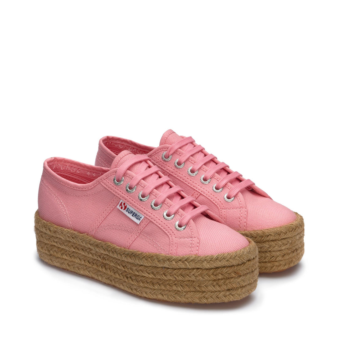 Lady Shoes Woman 2790 ROPE Wedge PINK PEONY Dressed Front (jpg Rgb)	