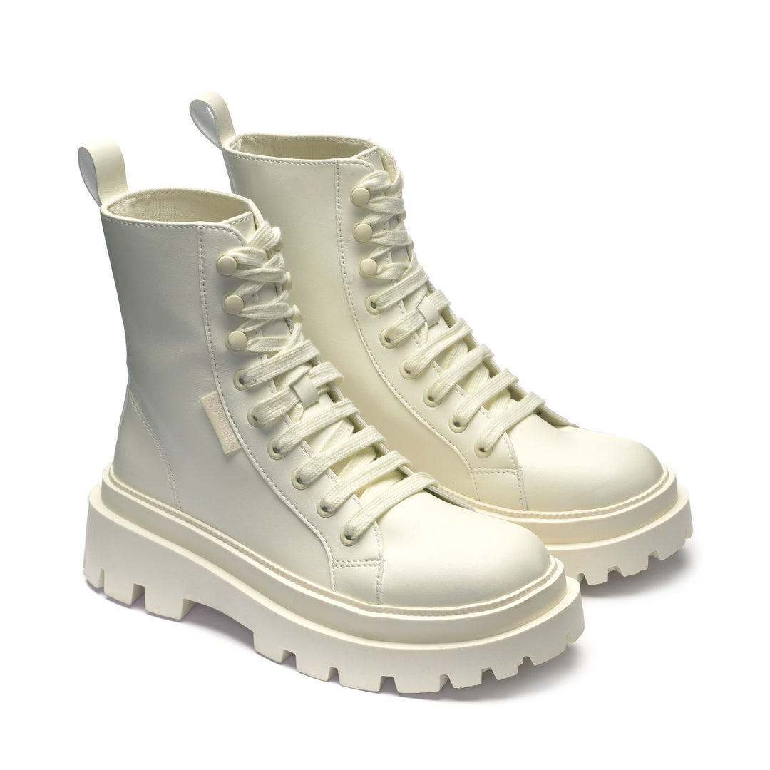 Woman's Ankle Total Beige Boots with Cotton Lining main
