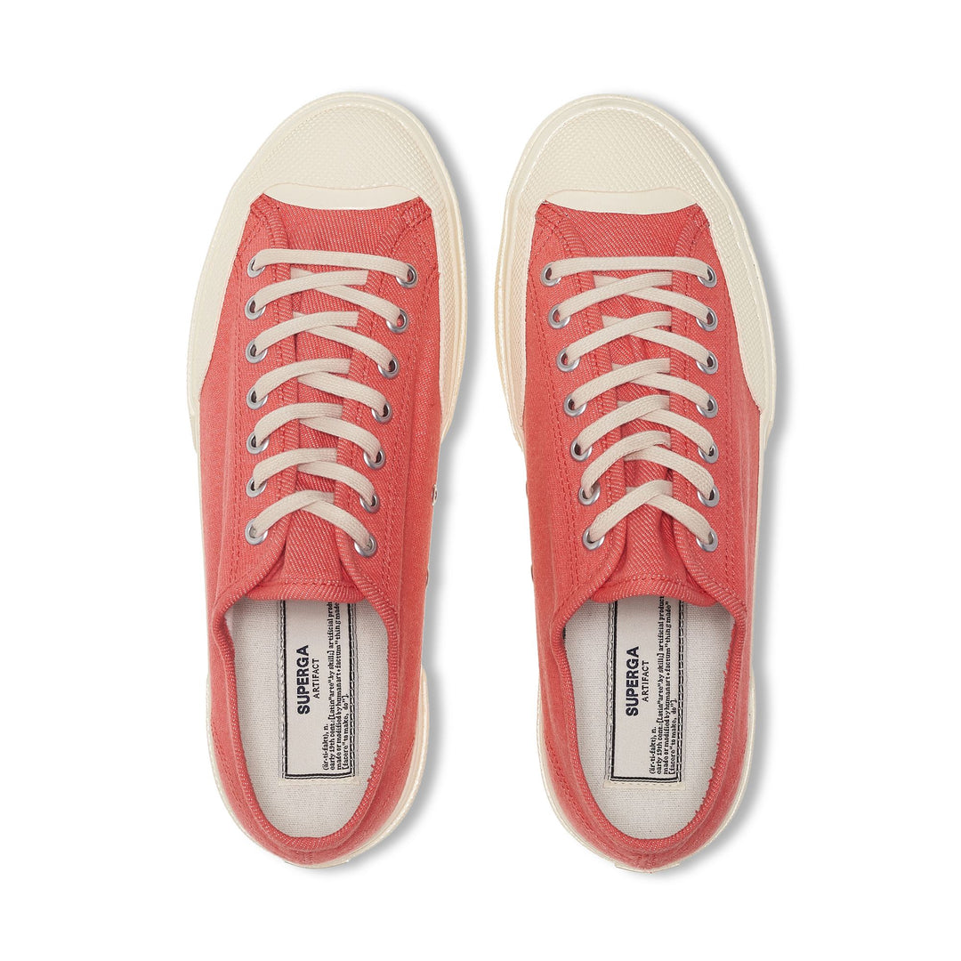 Baskets basses unisexes rouges avec tige en coton main