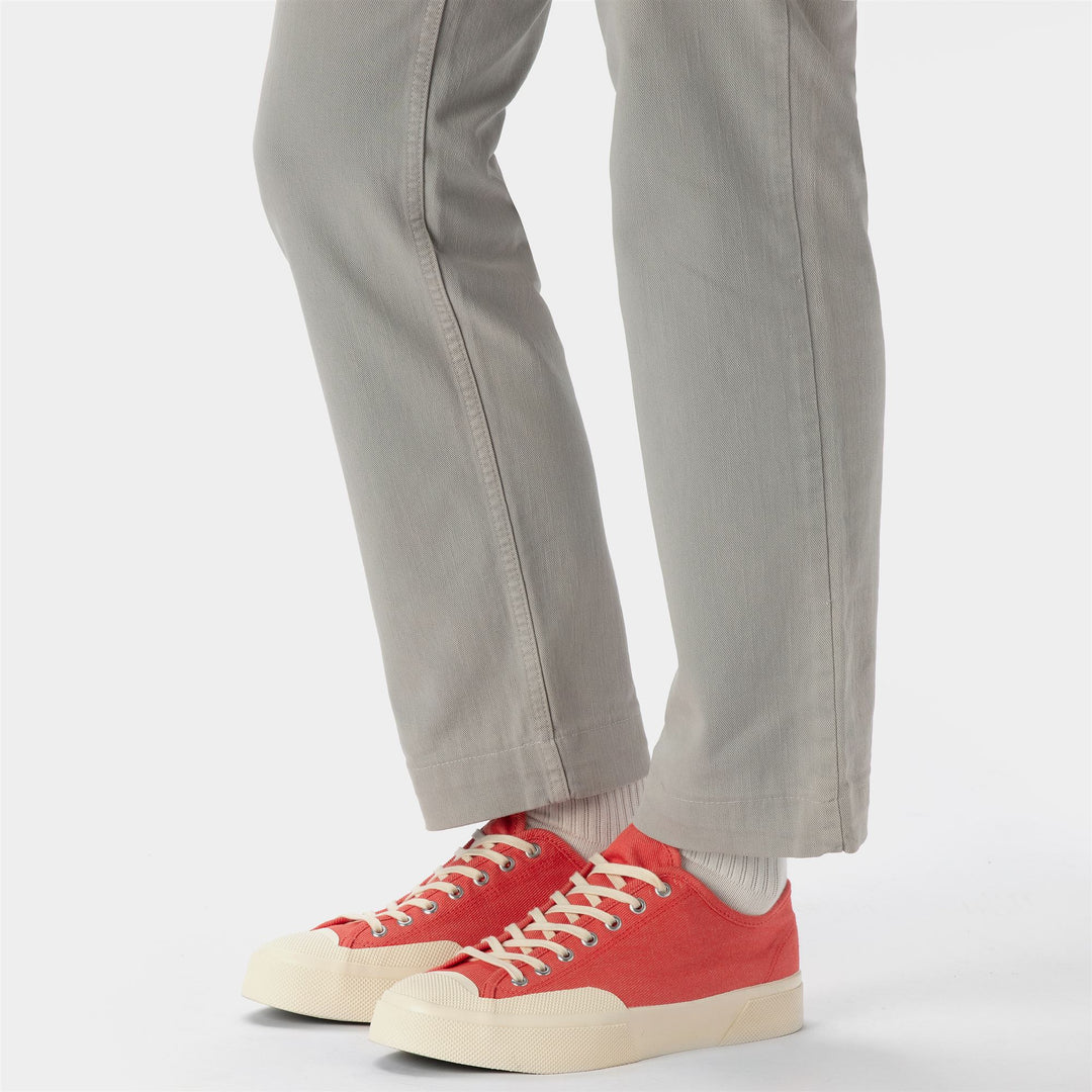 Baskets basses unisexes rouges avec tige en coton main